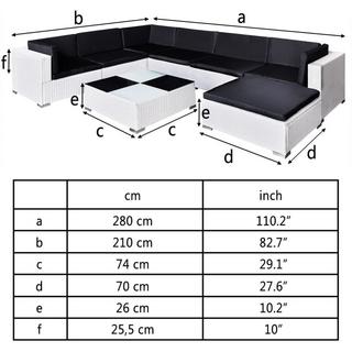 VidaXL Table et chaise de jardin rotin synthétique  