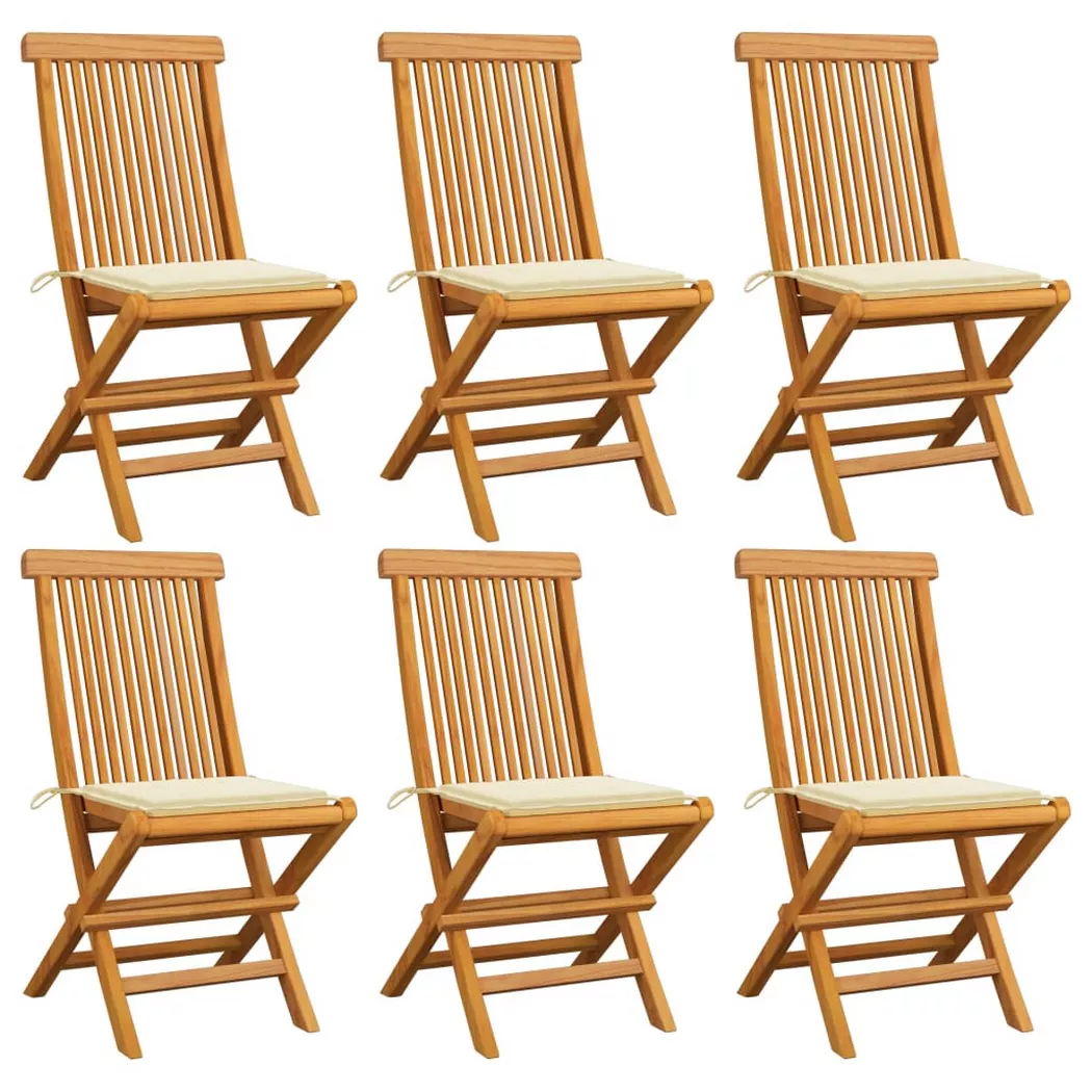 VidaXL - Gartenstuhl teak, One Size, Light Beige
