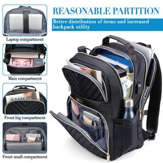 Only-bags.store  Schulrucksack Teenager mit USB-Ladeanschluss, Laptop-Rucksack Stylish Daypack Wasserdicht für die Schule 