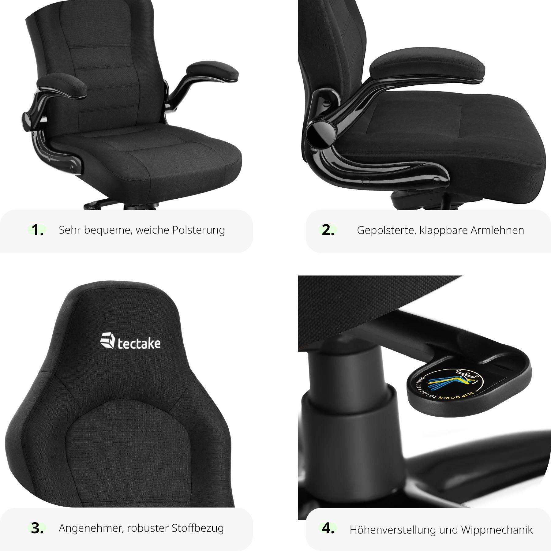 Tectake Chaise de bureau ergonomique SPRINGSTEEN  