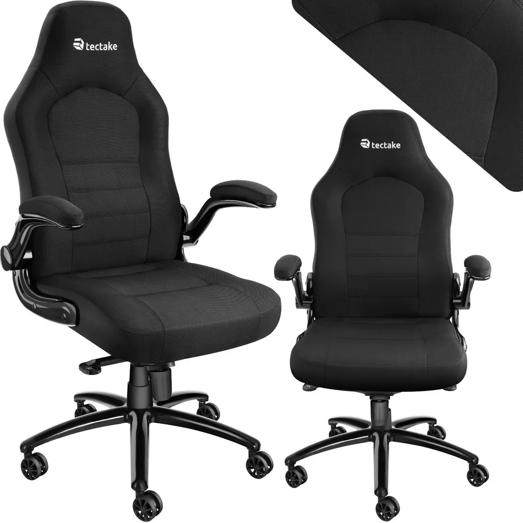 Tectake – Bürostuhl Springsteen, 70 CM, Schwarz
