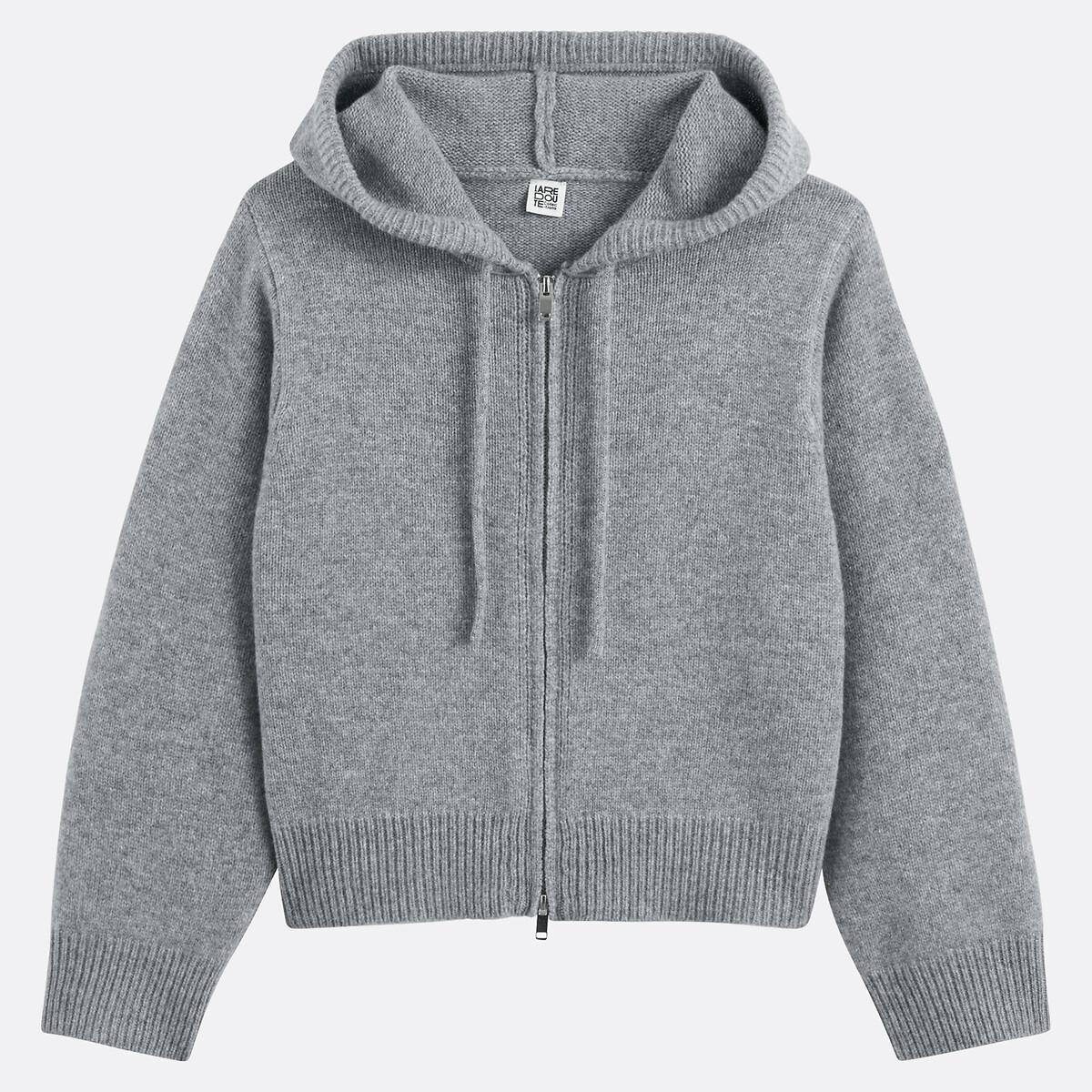 La Redoute Collections Gilet court à capuche en laine  