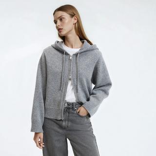 La Redoute Collections Gilet court à capuche en laine  