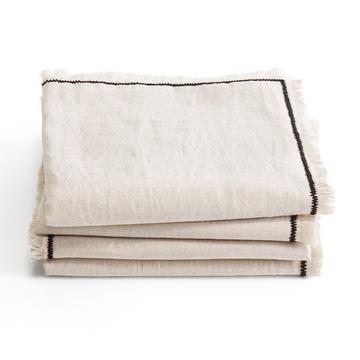 Lot de 4 serviettes de table lin/coton