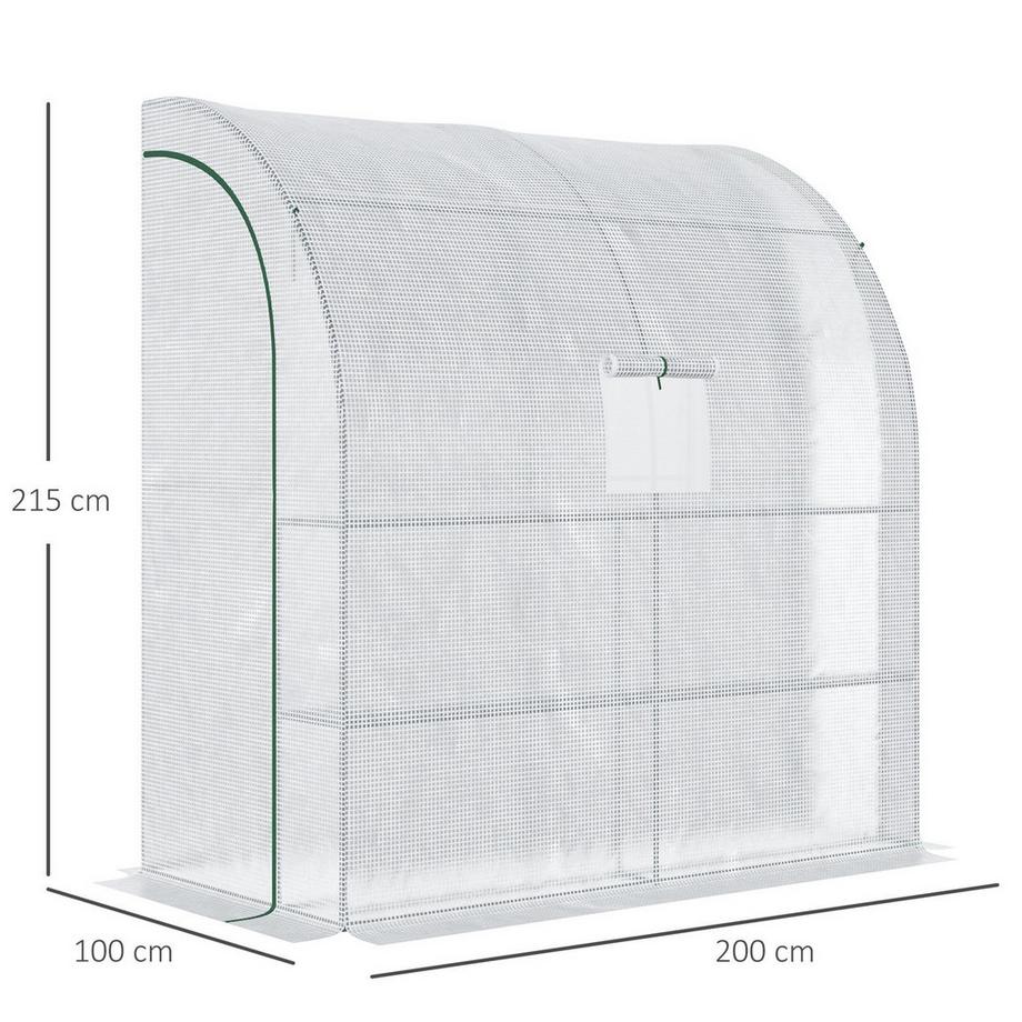 Northio Serra in pellicola serra per pomodori 200x100x215cm con finestre in rete e porte avvolgibili Protezione UV in bianco per piante e giardino  