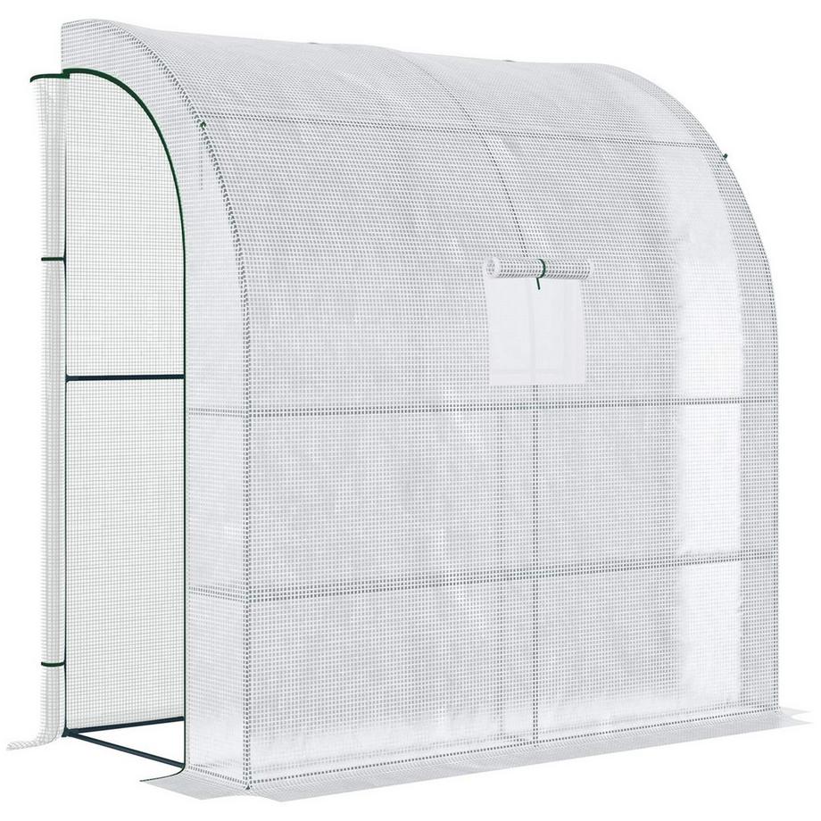 Serra in pellicola serra per pomodori 200x100x215cm con finestre in rete e porte avvolgibili Protezione UV in bianco per piante e giardino