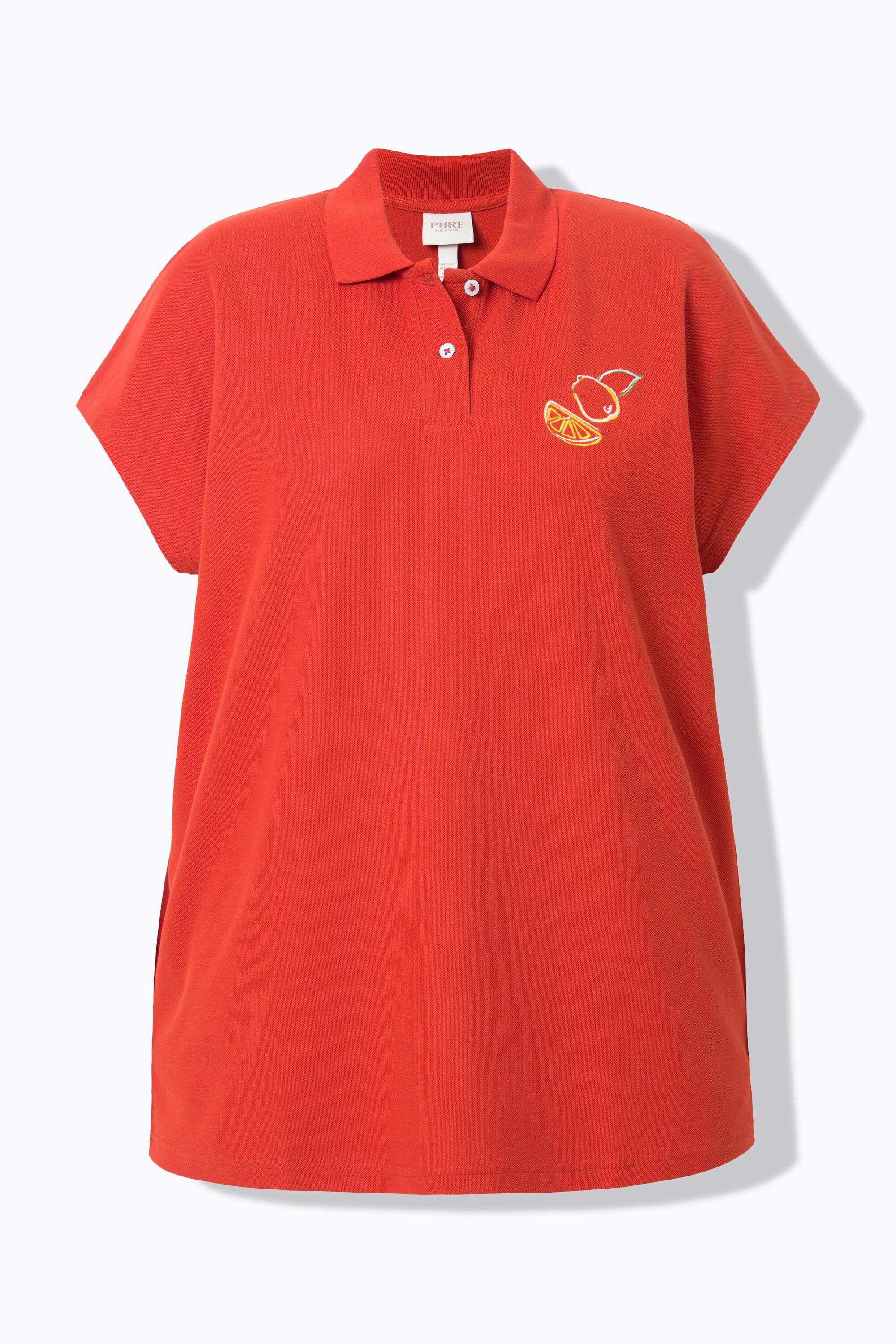 Ulla Popken  Poloshirt, Stickerei, Polokragen, Halbarm, Biobaumwolle 