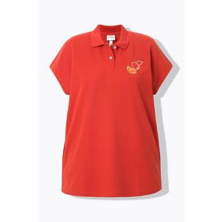 Ulla Popken  Poloshirt, Stickerei, Polokragen, Halbarm, Biobaumwolle 