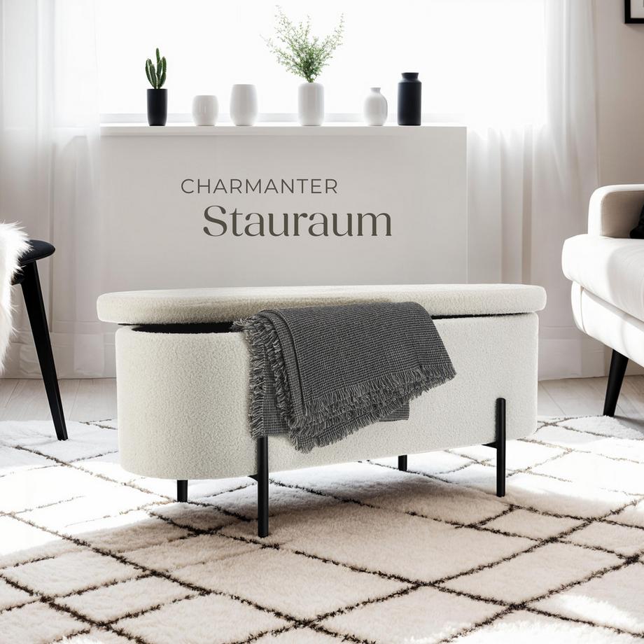 Tectake Banc LANJA en tissu bouclé  