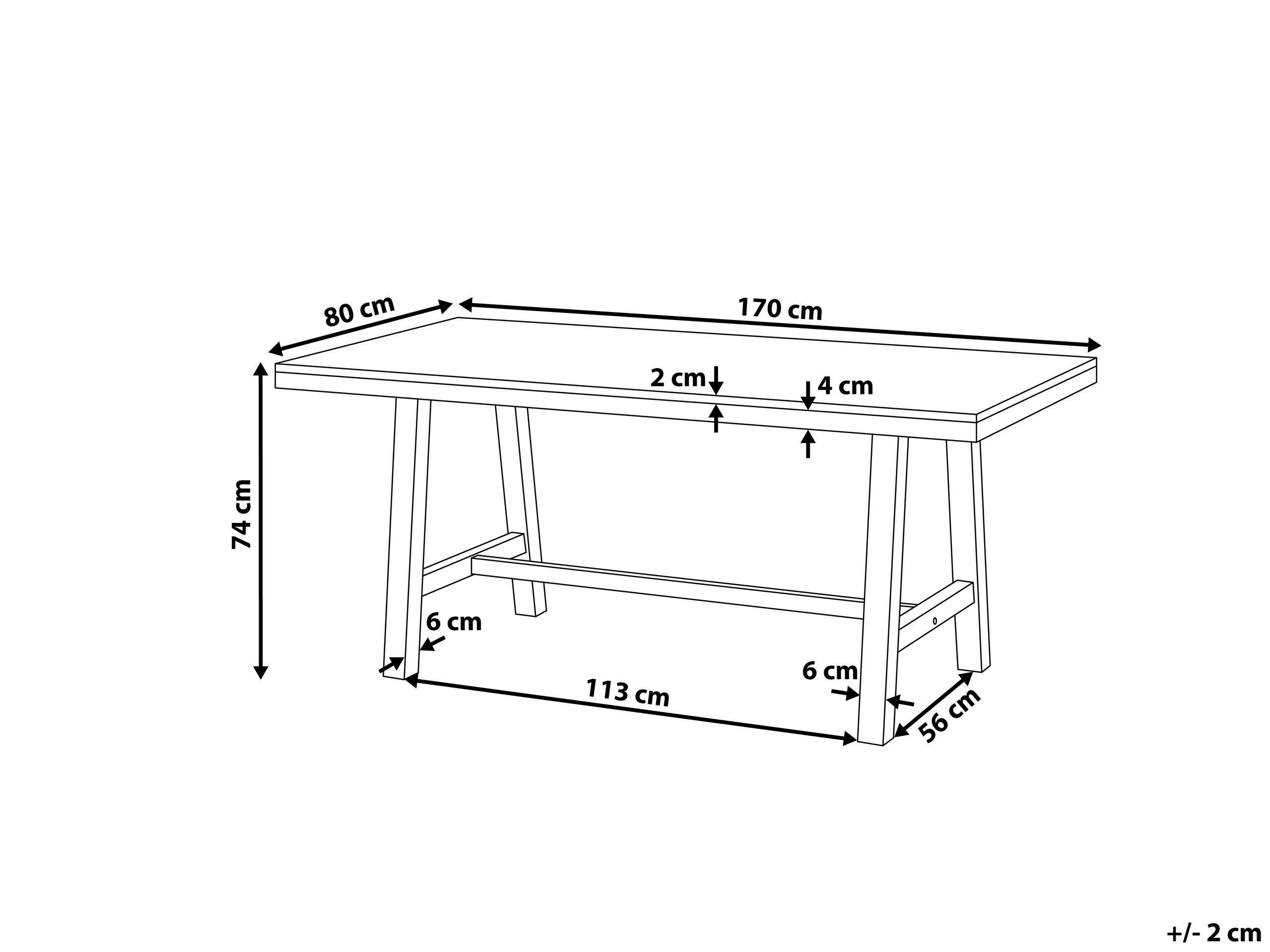 Beliani Table de repas en Acacia Scandinave SCANIA  