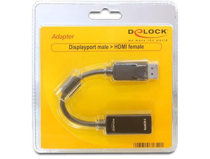 DeLock  DeLOCK 61849 Videokabel-Adapter 0,125 m DisplayPort HDMI Typ A (Standard) Schwarz 