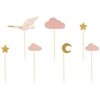 Pricenet Décorations pour moules à muffins - Cigogne 11cm-12cm 7 pièces  