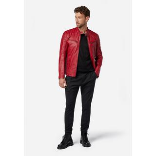 RICANO  Blouson en cuir pour homme Cooper - style motard avec col montant 