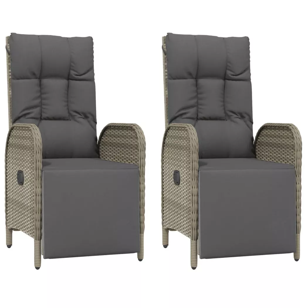 VidaXL - Chaise inclinable d'extérieur rotin synthétique, One Size, Gris