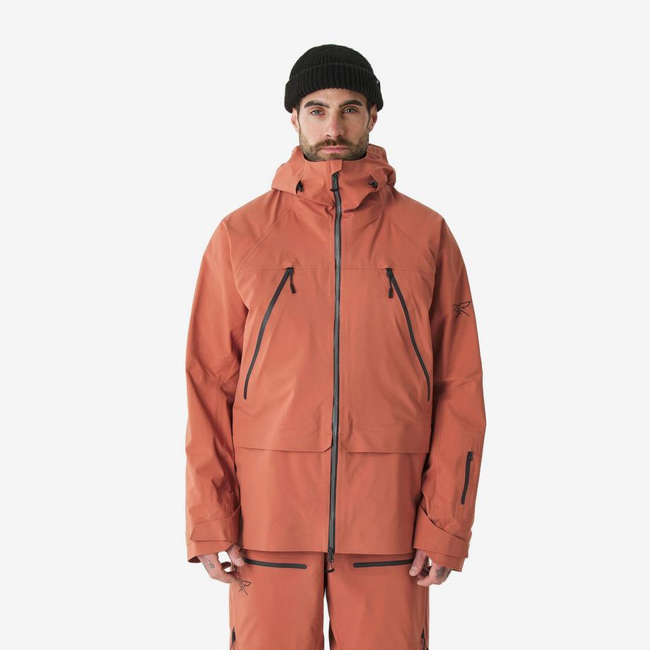 Veste de ski freeride imperméable homme, FR900 marron