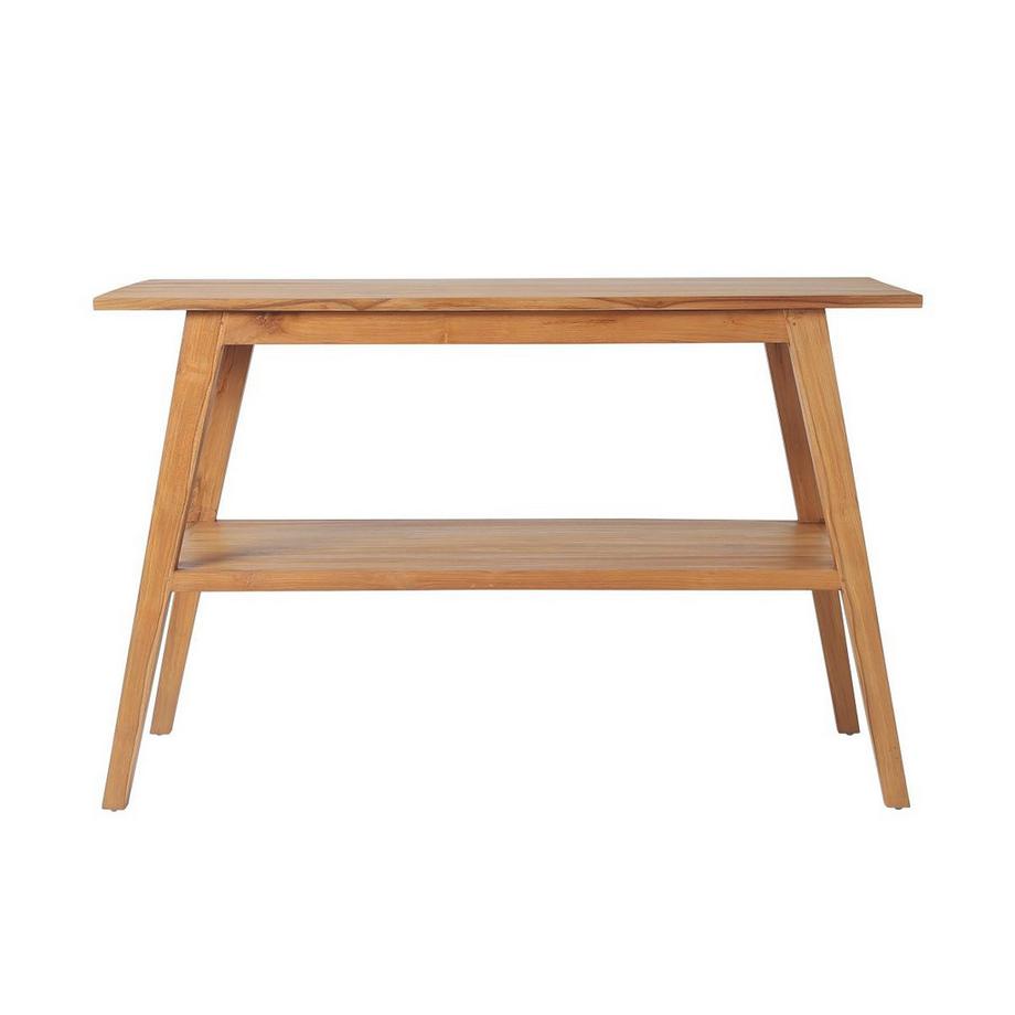 Vente-unique Mobile bagno con lavabo doppio 120 cm in Teak - BOBOTSARI  