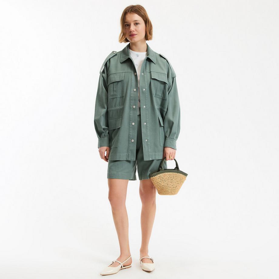 La Redoute Collections Giacca Sahariana Ampia Lyocell Cotone  