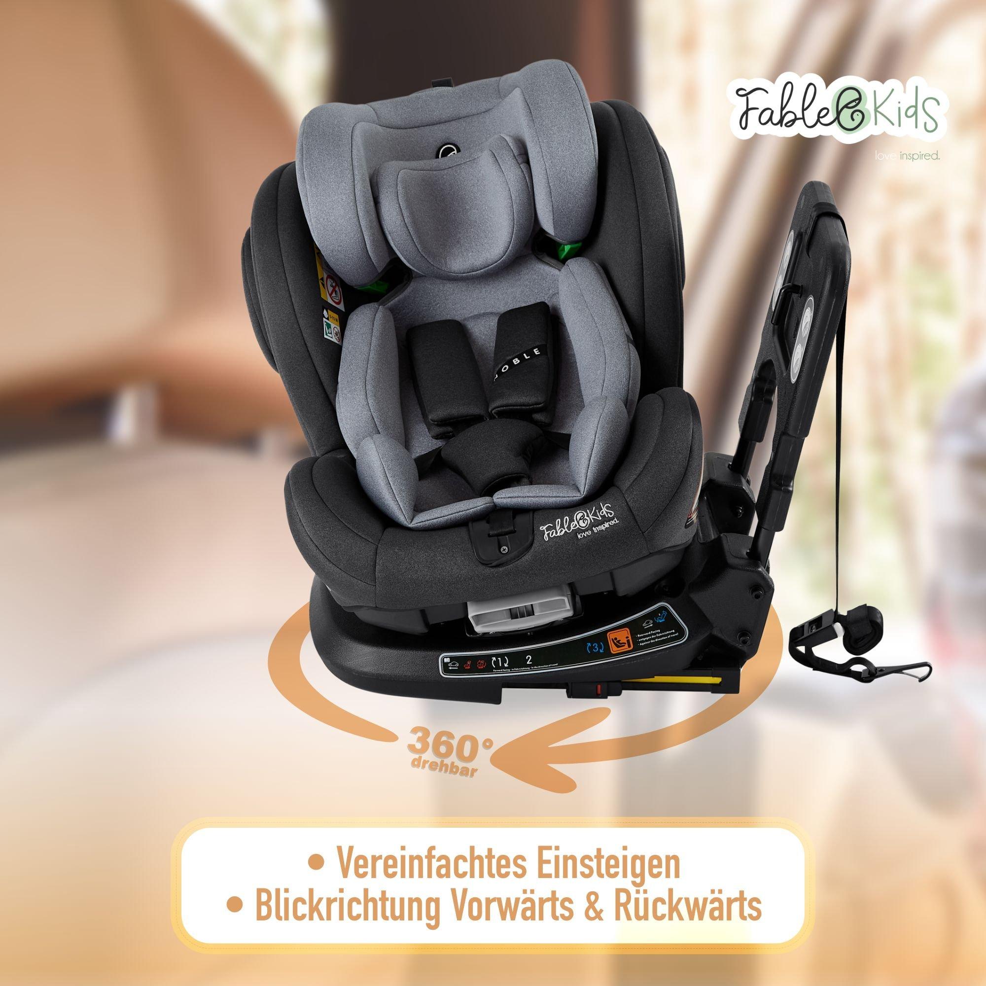 FableKids  Seggiolino auto per bambini Ruotabile a 360° Isofix 