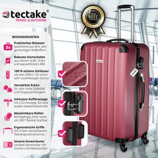 Tectake  Ensemble de 3 valises Talia avec pèse-bagage et étiquette à bagages 