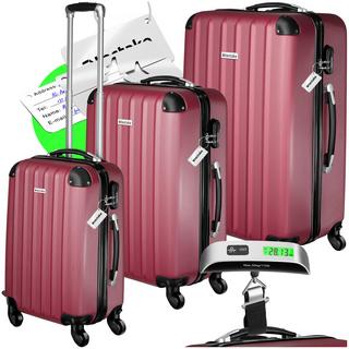 Tectake  Ensemble de 3 valises Talia avec pèse-bagage et étiquette à bagages 