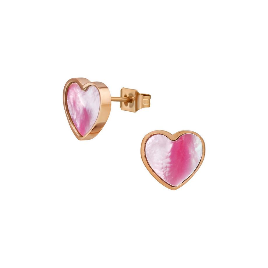 HerzOhrstecker aus Edelstahl mit Imitiertem Stein