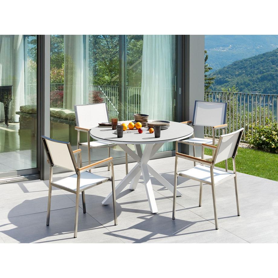 Beliani Garten-Essgruppe für 4 Personen aus Aluminium  MALETTO/GROSSETO  