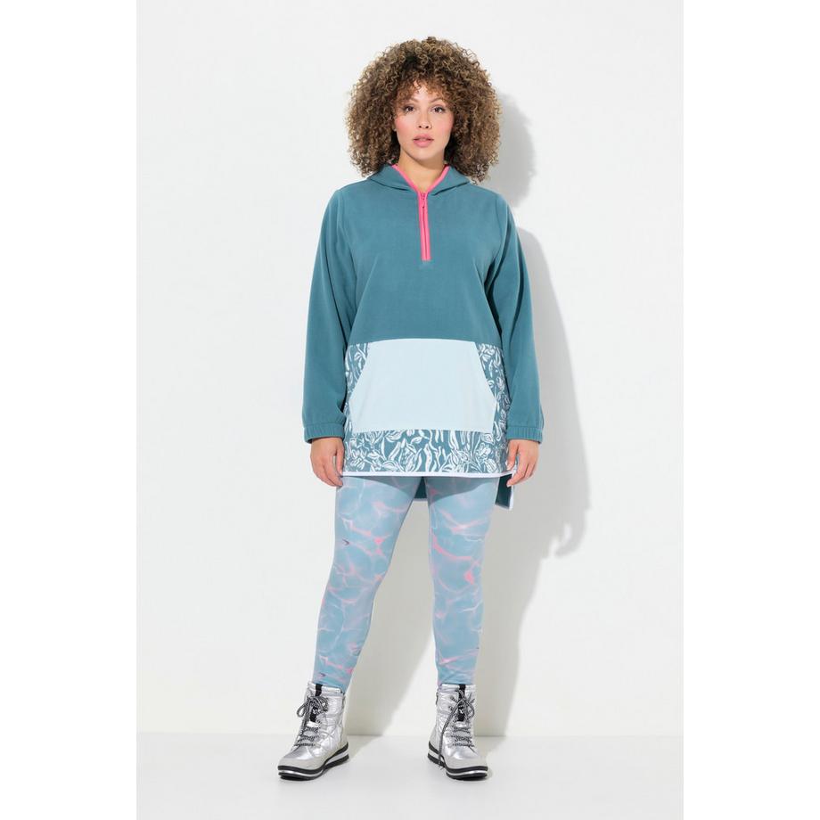 Ulla Popken Sweat-shirt polaire poche kangourou manches longues  