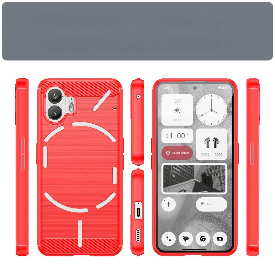 Cover-Discount  Nothing Phone (2) - Cover In Metallo Carbon Look 