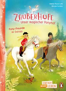 Penguin JUNIOR - Einfach selbst lesen: Zauberhufe - Unser magischer Ponyhof - Pony-Freunde im Galopp Plaas-Link, Amelie; Cordes, Miriam (Illustrationen) Copertina rigida 