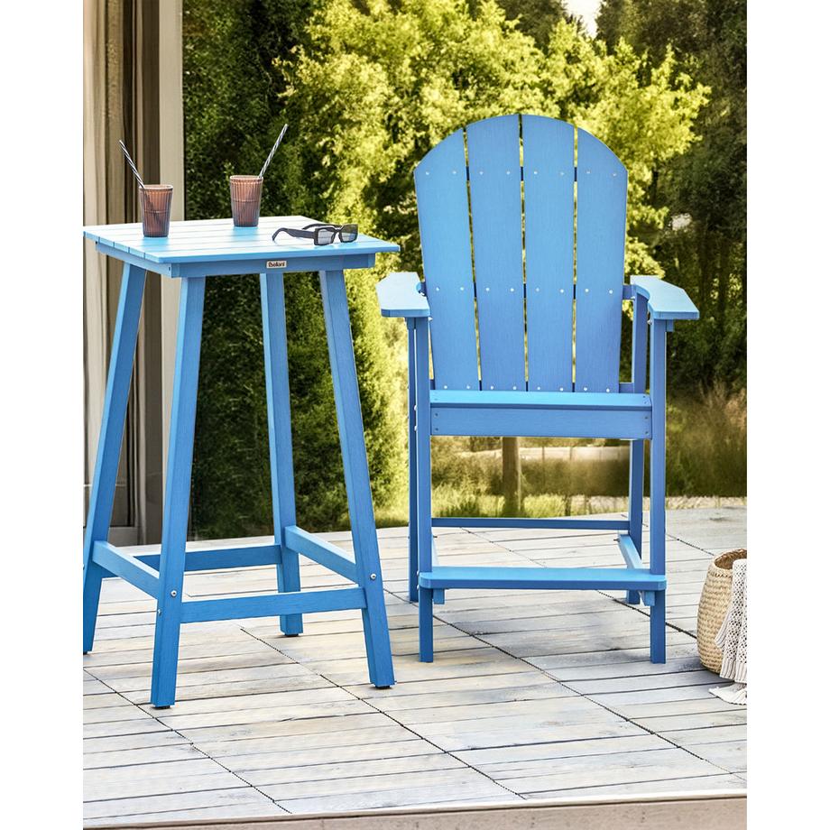 Beliani Chaise de bar de jardin en Bois synthétique  ADIRONDACK  