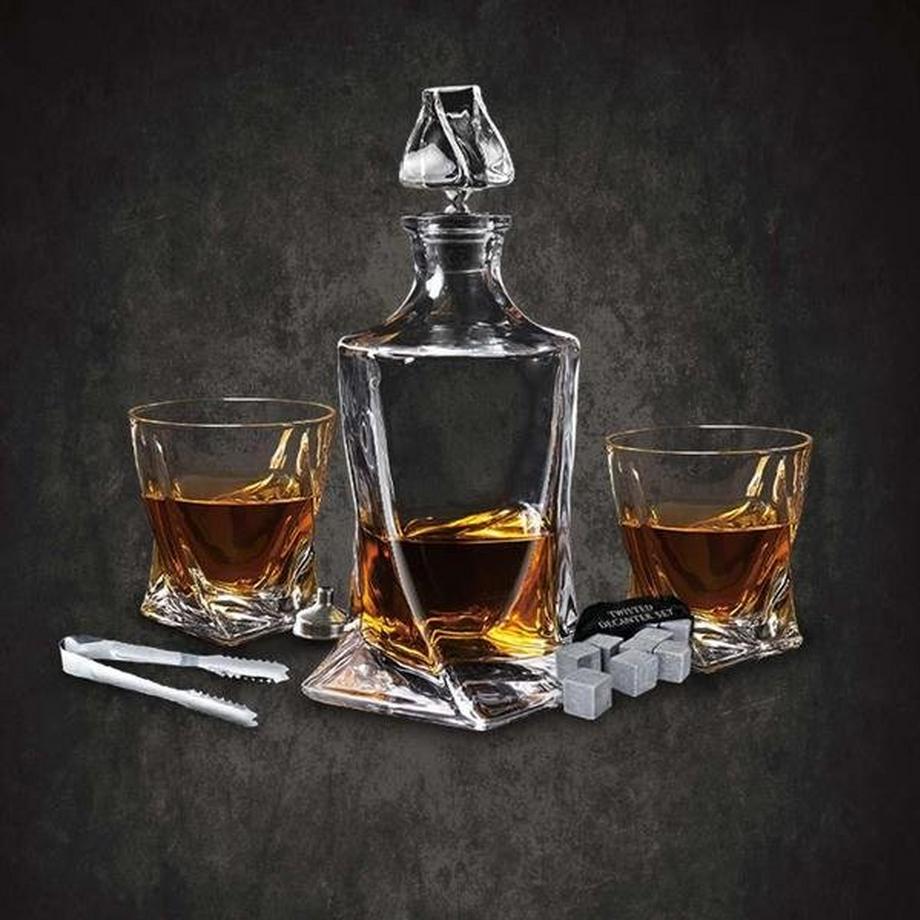 Mikamax Karaffen-Set mit zwei Gläsern - Twisted  