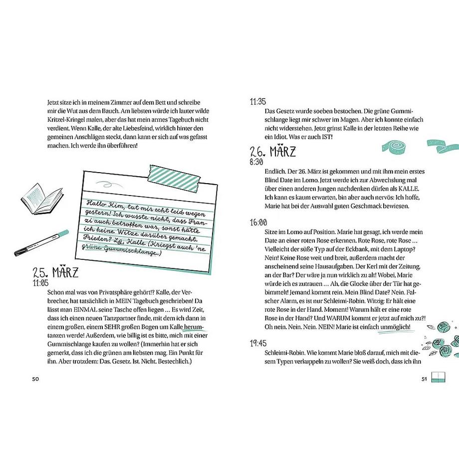 Die drei !!! Kims Tagebuch (DE) Flammang, Sina; Wenzel, Hanna (Illustrationen) Copertina rigida 