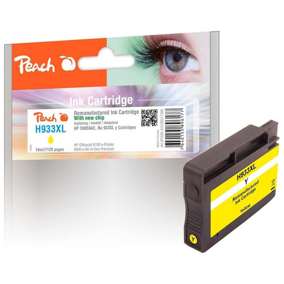 Peach  PI300-415 HC compatibile con HP No. 933XL, CN056AE - giallo 