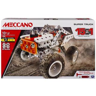 MECCANO  Kit de construction Meccano 15-en-1 Modèle Camion de Course 