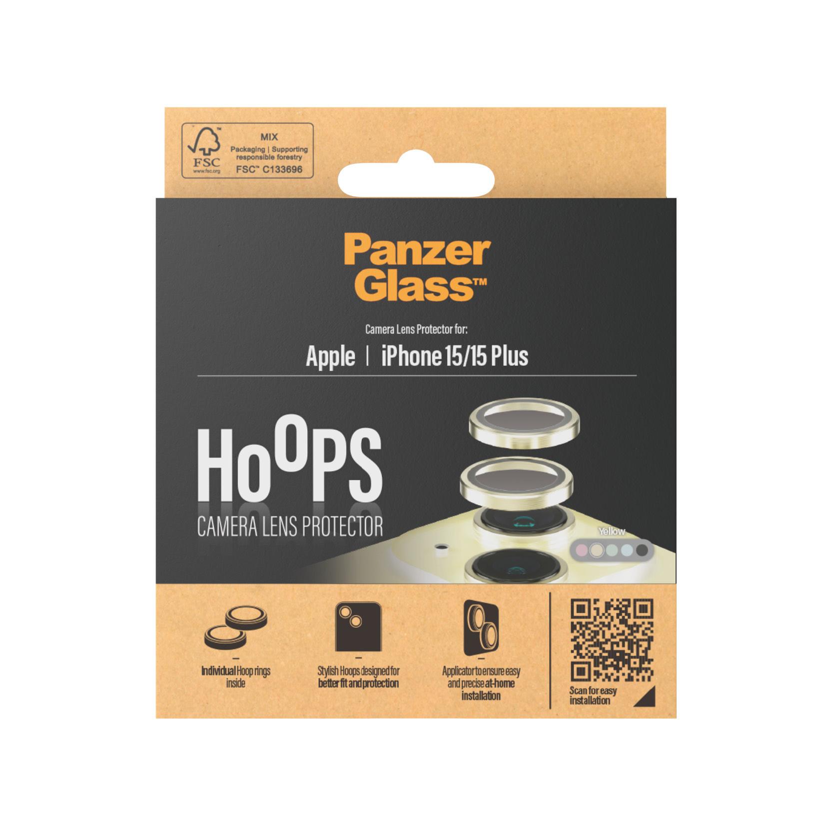 PanzerGlass  ® Hoops™ Kameraschutz iPhone 15 | 15 Plus | Gelb 