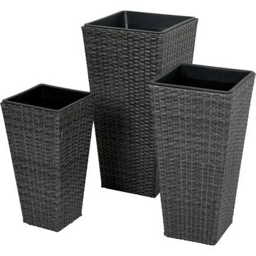 Vaso per piante Camelia grigio scuro (set da 3)