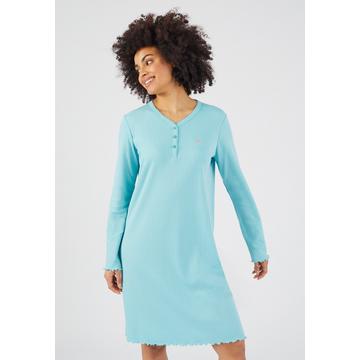 Chemise de nuit maille interlock côtelée douce et souple