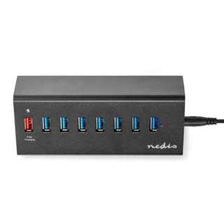 Nedis  Hub USB | USB Micro-B femelle | USB-A femelle | 8-Port(s) | QC3.0 / USB 3.2 Gen 1 | Adaptateur d'alimentation / USB Power | 5 Gbps | 8x USB 