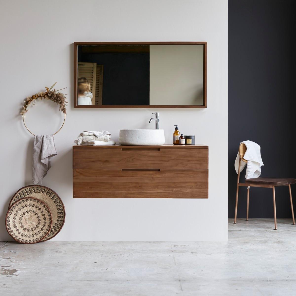 Tikamoon Mobile da bagno in teak massello riciclato 115 cm Baker  