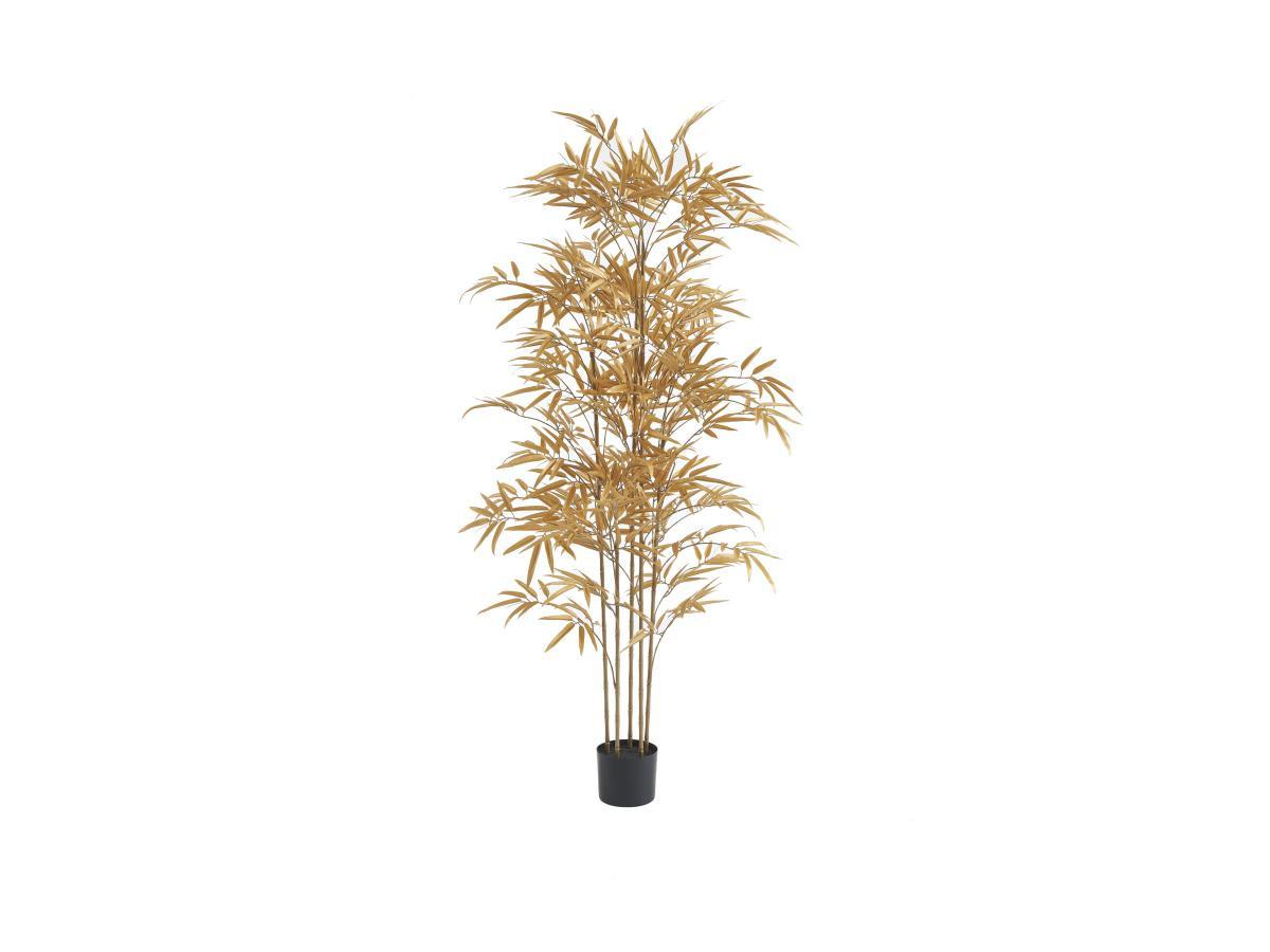 Vente-unique Kunstpflanze Bambus - 165 cm - Goldfarben - BAMBOUSERAIE  