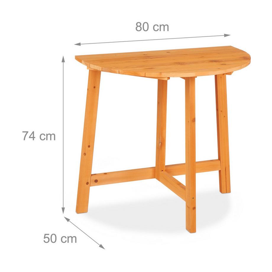 B2X Table pliante demi-ronde en bois  