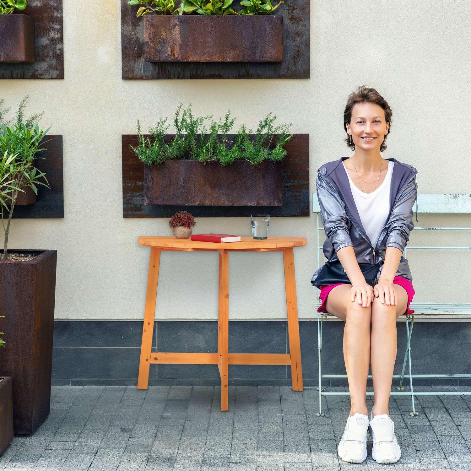 B2X Tavolo pieghevole semicircolare in legno  