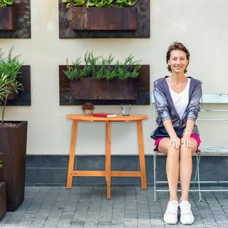 B2X Tavolo pieghevole semicircolare in legno  