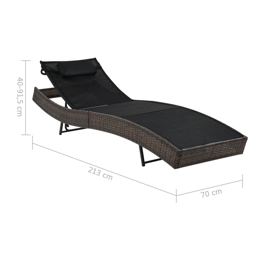 VidaXL Chaise longue rotin synthétique  