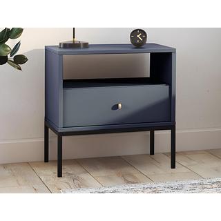 Vente-unique Comodino 1 cassetto e 1 nicchia Blu - Lotto di 2 - BOGDAN  