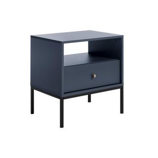 Vente-unique Comodino 1 cassetto e 1 nicchia Blu - Lotto di 2 - BOGDAN  