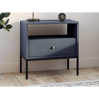 Vente-unique Comodino 1 cassetto e 1 nicchia Blu - Lotto di 2 - BOGDAN  