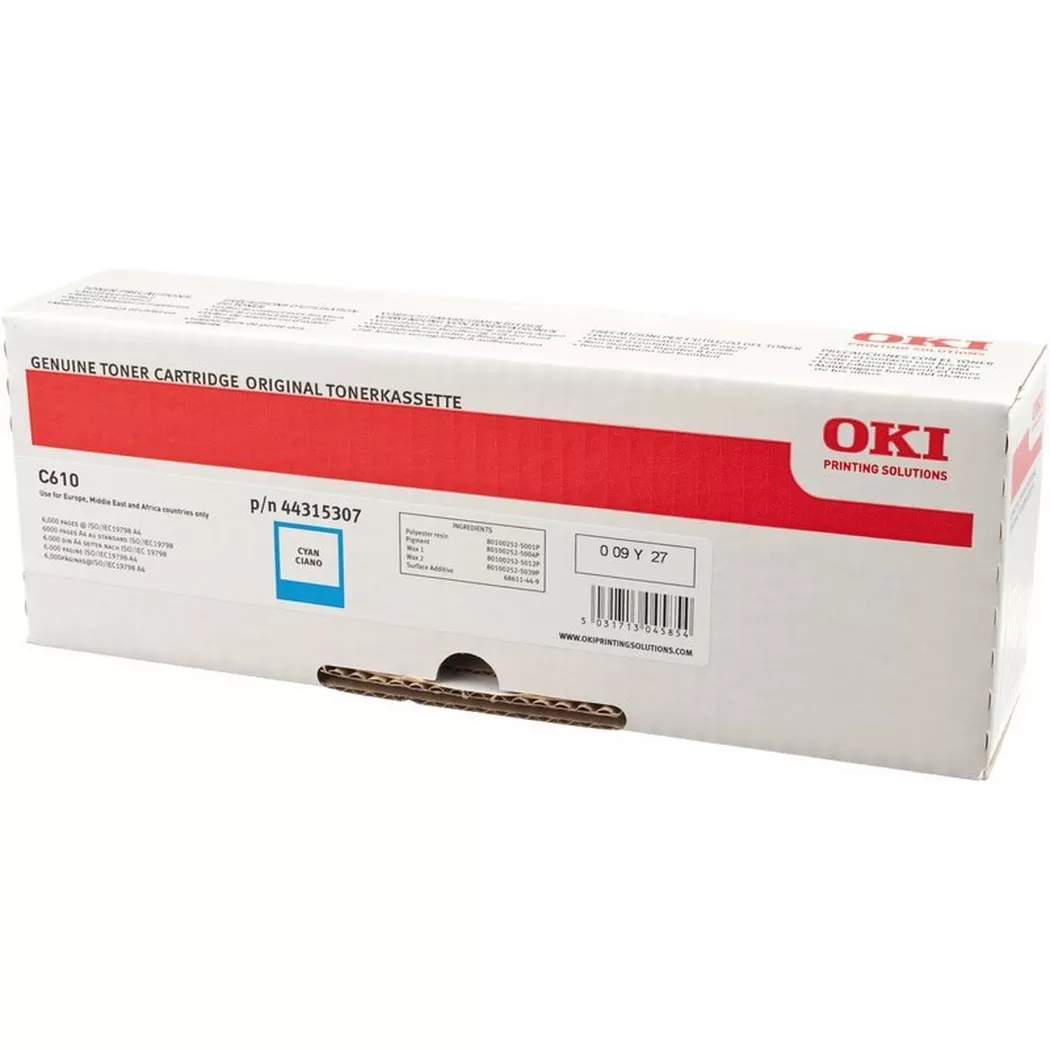 OKI – Toner cyan 44315307 C610 6000 Seiten, One Size