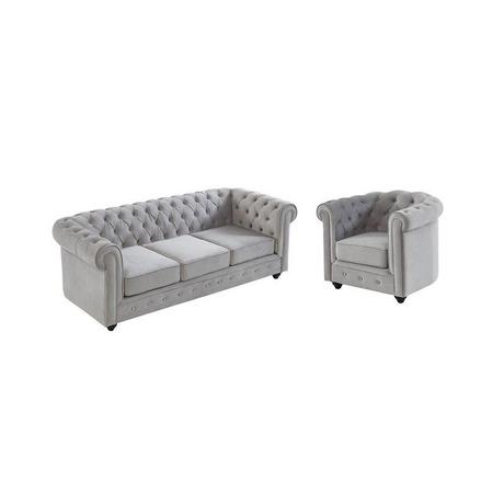 Vente-unique Couchgarnitur 3+1 CHESTERFIELD Samt  