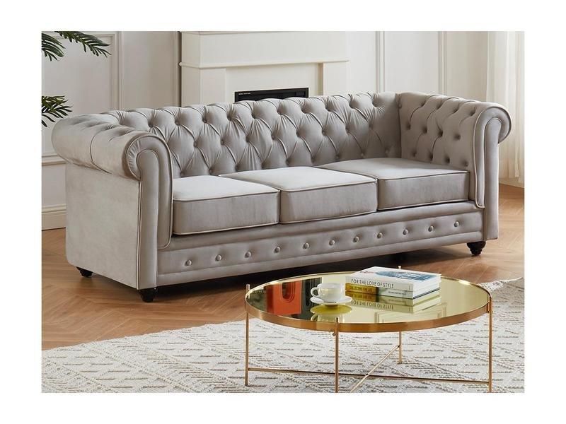 Vente-unique Couchgarnitur 3+1 CHESTERFIELD Samt  